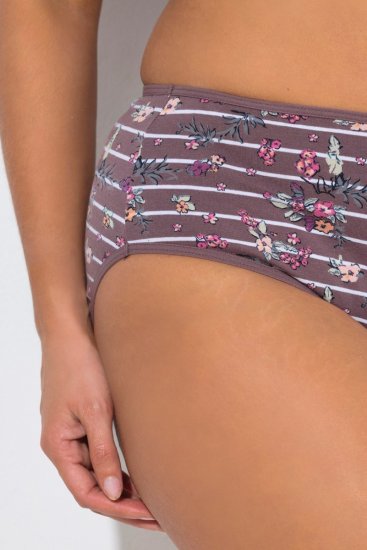 Ulla Popken 850538 Květované kalhotky z biobavlny 2 ks Hnědá - Kalhotky - 