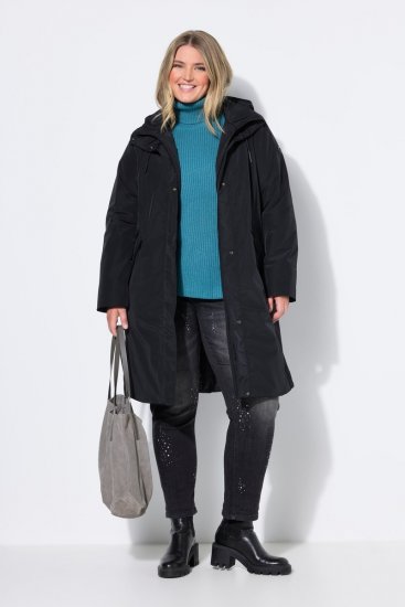 Ulla Popken 850774 Funkční kabát Černá - Kabáty - Dámské kabáty pro plnoštíhlé