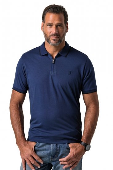 JP1880 851048 Polokošile se zipem Noční modrá TALL - TALL polokošile - TALL polo trička pro vysoké muže