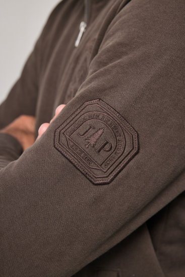 JP1880 851387 Mikina na zip Oříšková TALL - TALL mikiny - TALL mikiny pro vysoké muže