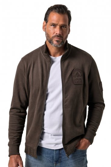 JP1880 851387 Mikina na zip Oříšková TALL - TALL mikiny - TALL mikiny pro vysoké muže
