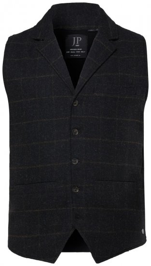 JP1880 851395 Kostkovaná tvídová vesta se strečem Černá - Obleky - Obleky 2XL-8XL