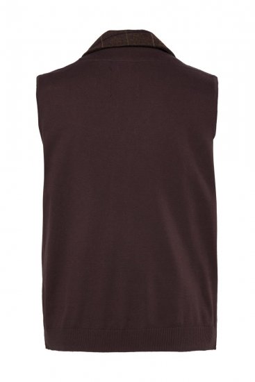 JP1880 851395 Kostkovaná tvídová vesta se strečem Tmavě hnědá - Obleky - Obleky 2XL-8XL