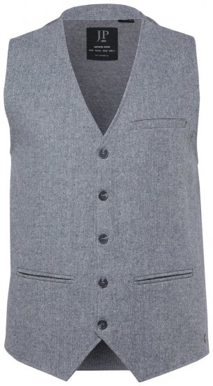 JP1880 851399 Vesta ze směsi vlny s pleteným zadním dílem Světle šedá - Obleky - Obleky 2XL-8XL