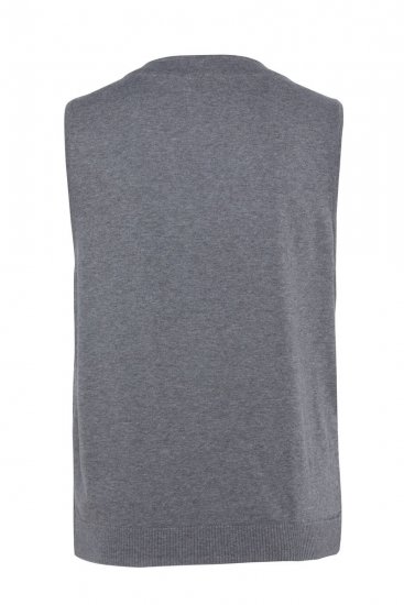 JP1880 851399 Vesta ze směsi vlny s pleteným zadním dílem Světle šedá - Obleky - Obleky 2XL-8XL
