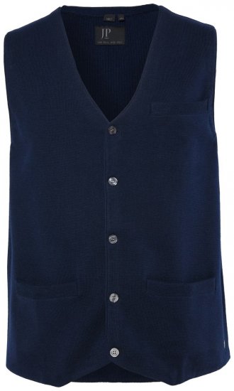 JP1880 851421 Pletená vesta s véčkovým výstřihem Tmavě modrá - Obleky - Obleky 2XL-8XL