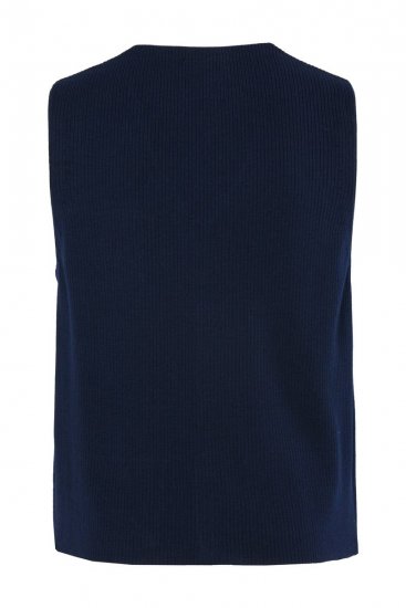 JP1880 851421 Pletená vesta s véčkovým výstřihem Tmavě modrá - Obleky - Obleky 2XL-8XL