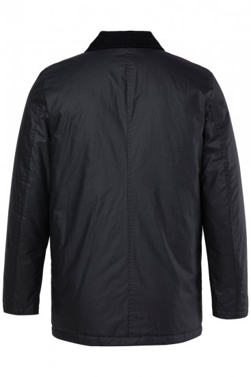 JP1880 851493 Voskovaná bunda s manšestrovým límcem Černá - Bundy - Bundy Nadměrné Velikosti - 2XL-8XL