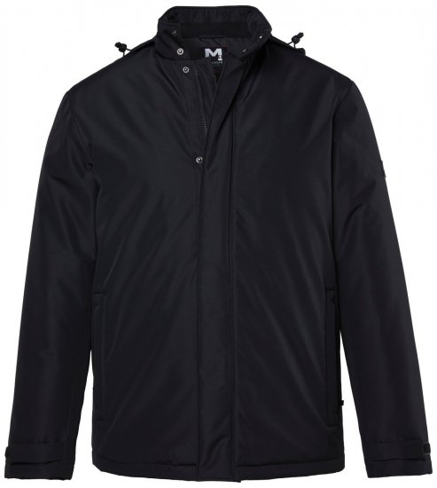 Men+ 552 Bunda s kapucí a lehkou podšívkou Černá - Bundy - Bundy Nadměrné Velikosti - 2XL-8XL