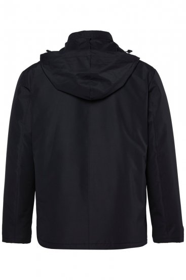 Men+ 552 Bunda s kapucí a lehkou podšívkou Černá - Bundy - Bundy Nadměrné Velikosti - 2XL-8XL