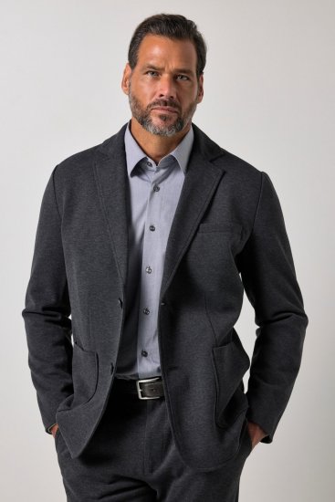 JP1880 Naples Flexnamic Žerzejové sako Tmavě šedá melír - Obleky - Obleky 2XL-8XL