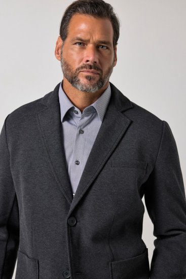 JP1880 Naples Flexnamic Žerzejové sako Tmavě šedá melír - Obleky - Obleky 2XL-8XL