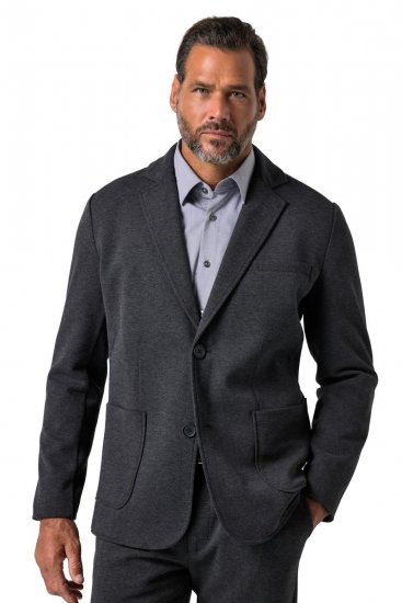 JP1880 Naples Flexnamic Žerzejové sako Tmavě šedá melír - Obleky - Obleky 2XL-8XL