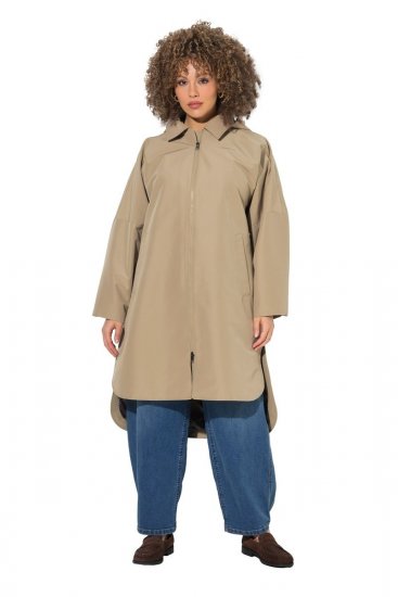 Ulla Popken 851764 Oversize kabát s odepínací kapucí Písková - Kabáty - Dámské kabáty pro plnoštíhlé
