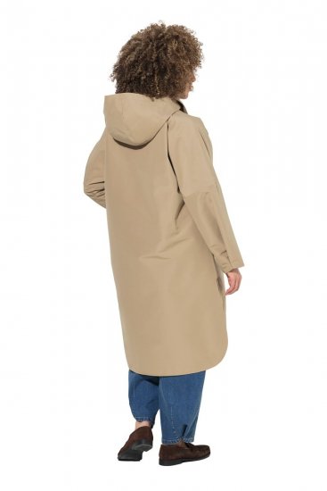 Ulla Popken 851764 Oversize kabát s odepínací kapucí Písková - Kabáty - Dámské kabáty pro plnoštíhlé