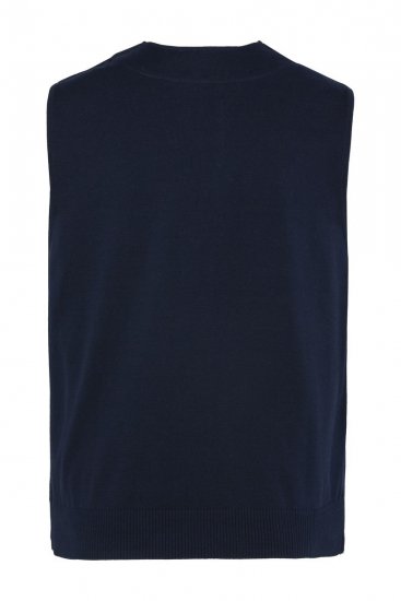 JP1880 851800 Tvídová vesta se vzorem rybí kosti Tmavě modrá - Obleky - Obleky 2XL-8XL