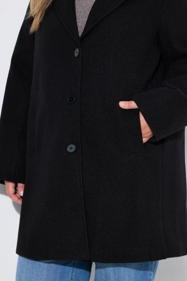 Ulla Popken 851829 Vlněný kabát Černá - Kabáty - Dámské kabáty pro plnoštíhlé