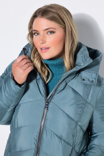 Ulla Popken 851842 Prošívaný kabát Khaki - Kabáty - Dámské kabáty pro plnoštíhlé
