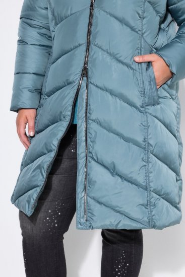 Ulla Popken 851842 Prošívaný kabát Khaki - Kabáty - Dámské kabáty pro plnoštíhlé
