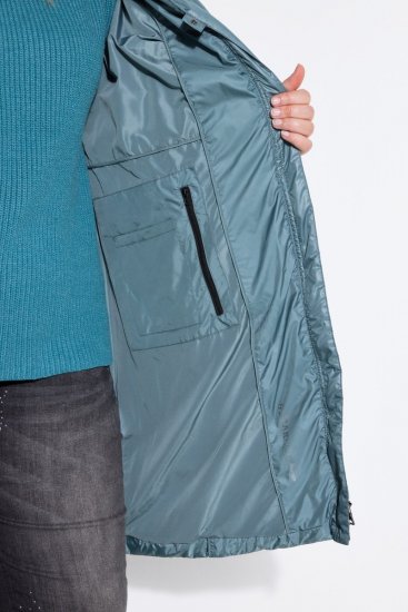 Ulla Popken 851842 Prošívaný kabát Khaki - Kabáty - Dámské kabáty pro plnoštíhlé