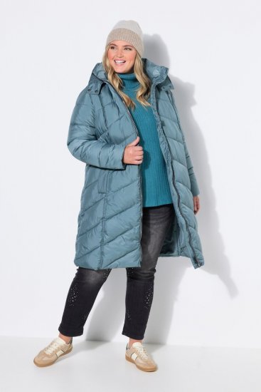 Ulla Popken 851842 Prošívaný kabát Khaki - Kabáty - Dámské kabáty pro plnoštíhlé