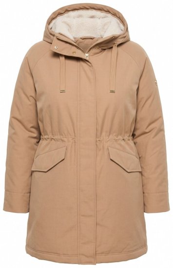 Ulla Popken 852028 Parka Béžová - Kabáty - Dámské kabáty pro plnoštíhlé