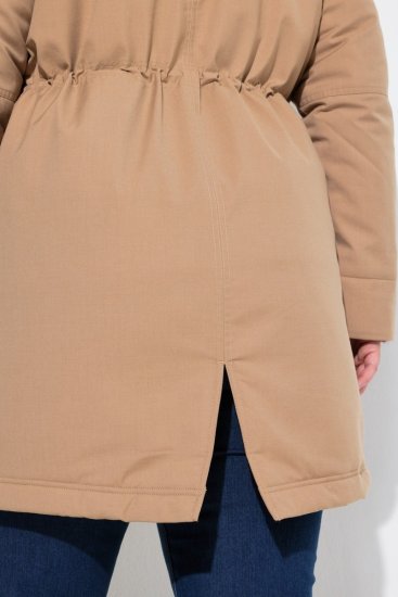 Ulla Popken 852028 Parka Béžová - Kabáty - Dámské kabáty pro plnoštíhlé