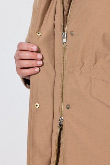 Ulla Popken 852028 Parka Béžová - Kabáty - Dámské kabáty pro plnoštíhlé
