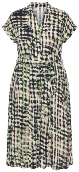 Ulla Popken 852257 Vzorované maxi šaty Taupe - Maxi šaty - Maxi šaty pro plnoštíhlé ženy
