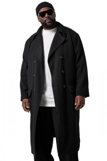 STHUGE 852519 Klasický Vlněný kabát Černá - Bundy - Bundy Nadměrné Velikosti - 2XL-8XL