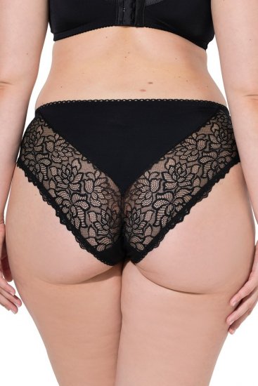 Ulla Popken 853040 Boxerky s krajkou Černá - Kalhotky - 
