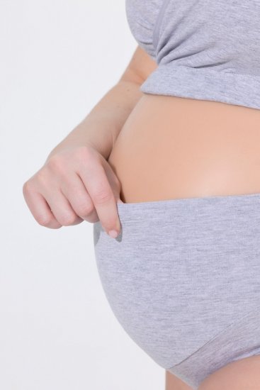 Ulla Popken 853611 Těhotenské kalhotky Šedý melír - Kalhotky - 