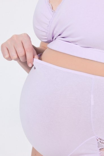 Ulla Popken 853640 Těhotenské kalhotky s krajkou Starorůžová - Kalhotky - 