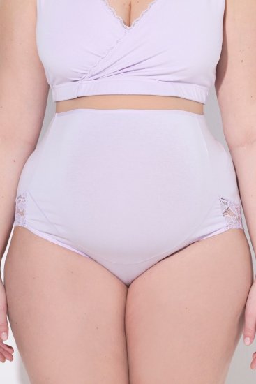 Ulla Popken 853640 Těhotenské kalhotky s krajkou Starorůžová - Kalhotky - 