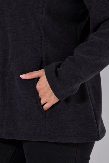Ulla Popken 853668 Fleecová bunda se stojáčkem Černá - Fleecové oblečení - 