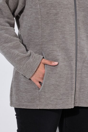 Ulla Popken 853668 Fleecová bunda se stojáčkem Šedá - Fleecové oblečení - 