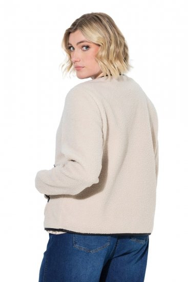 Ulla Popken 853685 Teddy bunda Šampaňská - Bundy - Dámské bundy velkých velikostí