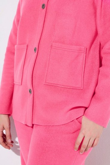 Ulla Popken 854200 Fleecová bunda Růžová - Bundy - Dámské bundy velkých velikostí
