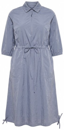 Ulla Popken 854413 Midi šaty se stahovací šňůrkou Šedá - Midi šaty - Midi šaty pro plnoštíhlé ženy