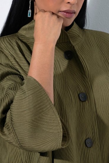 Ulla Popken 855125 Sako Khaki - Bundy - Dámské bundy velkých velikostí