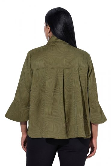 Ulla Popken 855125 Sako Khaki - Bundy - Dámské bundy velkých velikostí