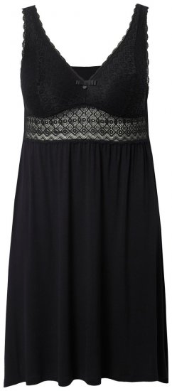 Ulla Popken 855428 Negližé s krajkou Černá - Noční košile - 