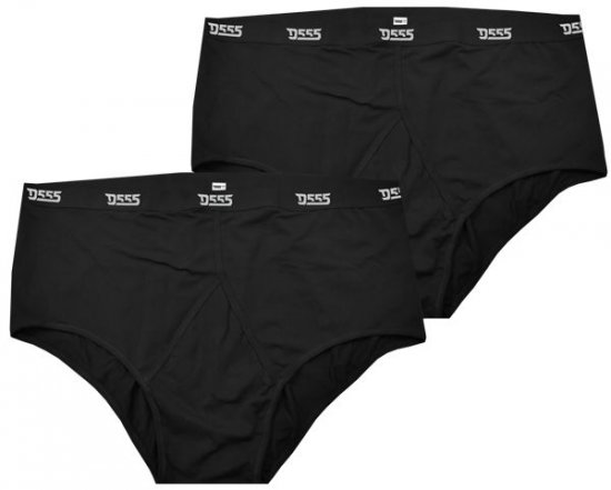 D555 Thompson Briefs Underwear 2-pack Black - Spodní prádlo - Spodní Prádlo Nadměrné Velikosti 2XL-8XL