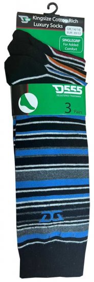 D555 Roxton Striped Socks 3-pack - Spodní prádlo - Spodní Prádlo Nadměrné Velikosti 2XL-8XL