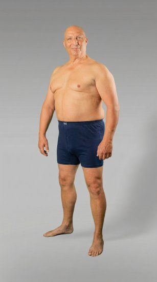 20 Nodi 935 Combed Cotton Jersey Boxer with Front Button Fly Navy - Boxerky - Boxerky 2XL-12XL