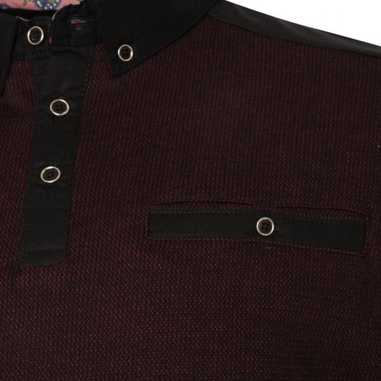 Kam Jeans 5490 Jersey Weave Contrast Polo Black - Polokošile - Polokošile 2XL-8XL - Trička s límečkem 2XL-8XL