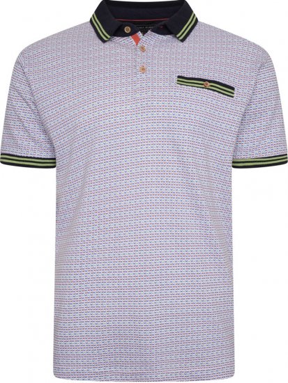 Kam Jeans 5488 Dobby Print Pique Polo Navy - Polokošile - Polokošile 2XL-8XL - Trička s límečkem 2XL-8XL