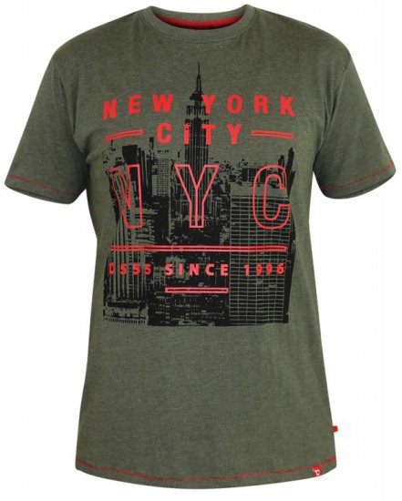 D555 Alex T-shirt Khaki - Trička - Trička nadměrné velikosti - 2XL-14XL