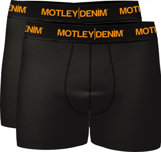 Motley Denim Amsterdam Boxershorts Black 2-pack - Spodní prádlo - Spodní Prádlo Nadměrné Velikosti 2XL-8XL