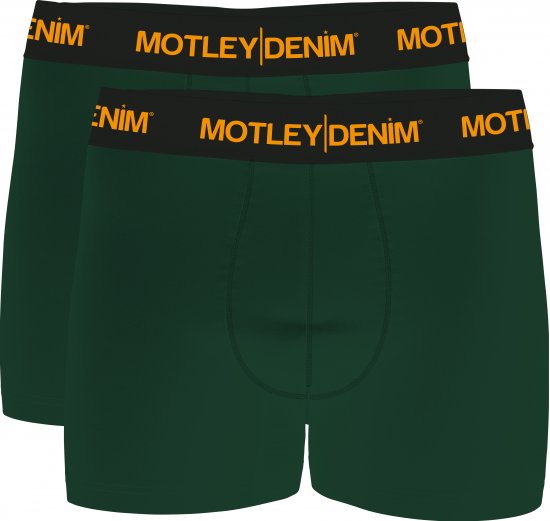 Motley Denim Amsterdam Boxershorts Racing Green 2-pack - Spodní prádlo - Spodní Prádlo Nadměrné Velikosti 2XL-8XL